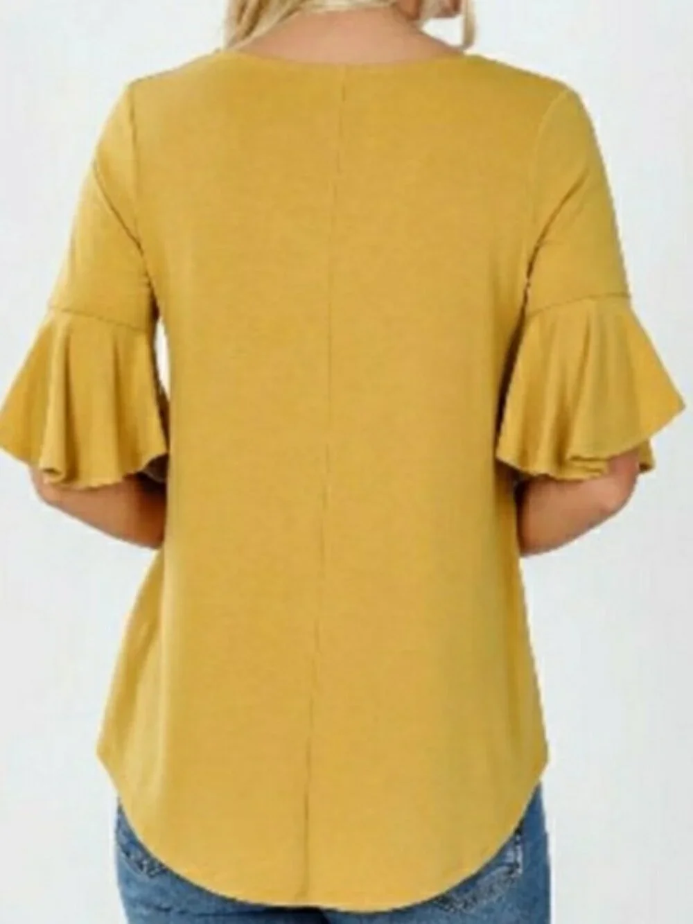New!!! Mustard Plus Size Waterfall Sleeve Top - Size 2X